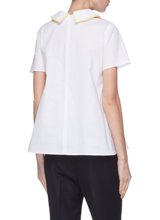 背面 - 点击放大 - LEAL DACCARETT - Brilliante拼色围边花卉造型领口棉质T恤