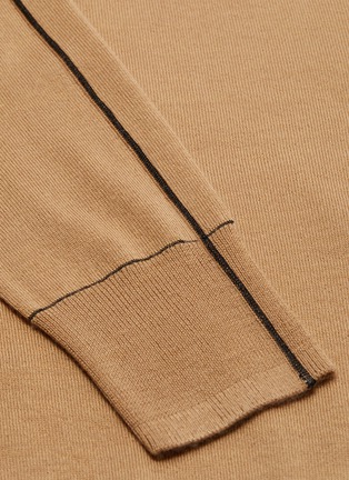  - EQUIL - 拼色车缝线点缀高领混丝及羊毛及羊绒针织衫