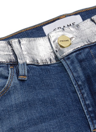  - FRAME - LE PIXIE HIGH FLARE拼接金属感裤腰水洗微喇叭混棉牛仔裤