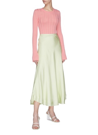 模特儿示范图 - 点击放大 - MAGGIE MARILYN - THE SHERBET花边袖口混美丽诺羊毛针织衫
