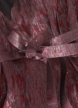细节 - 点击放大 - ROLAND MOURET - HAMBERG腰带金属丝线泡泡袖混丝连衣裙