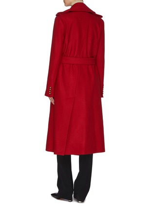 背面 - 点击放大 - MONSE - 手握别针缀饰斜开襟混初剪羊毛大衣