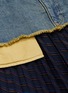 细节 - 点击放大 - THE KEIJI - 可拆式纯棉牛仔布饰拼色条纹百褶半裙