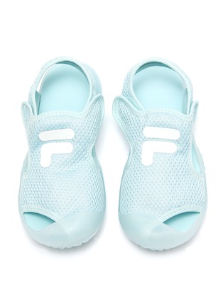 模特儿示范图 - 点击放大 - FILA - 幼儿款logo镂空网眼布拖鞋