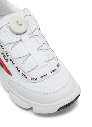 细节 - 点击放大 - FILA - Disruptor儿童款logo真皮拼接网眼布运动鞋