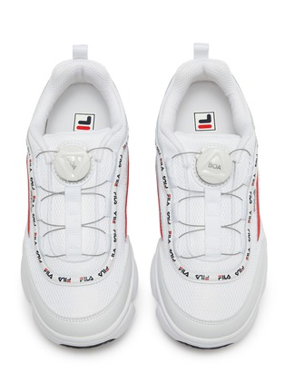 模特儿示范图 - 点击放大 - FILA - Disruptor儿童款logo真皮拼接网眼布运动鞋