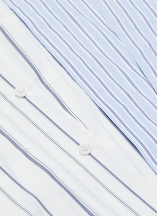  - FENG CHEN WANG - 仿两件式设计拼色条纹混棉衬衫
