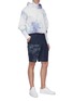 模特儿示范图 - 点击放大 - FENG CHEN WANG - 中国风图案纯棉牛仔短裤