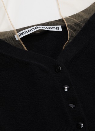  - ALEXANDERWANG - x 连卡佛网纱拼接仿水晶露肩针织开衫
