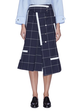 首图 - 点击放大 - 3.1 PHILLIP LIM - 包裹式格纹混棉半裙