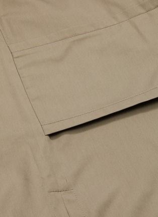 细节 - 点击放大 - 3.1 PHILLIP LIM - V领T恤拼接腰带搭叠褶裥混棉连衣裙