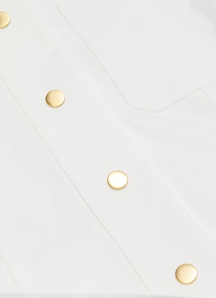 细节 - 点击放大 - CÉDRIC CHARLIER - 腰带拼贴口袋纯棉衬衫式连衣裙