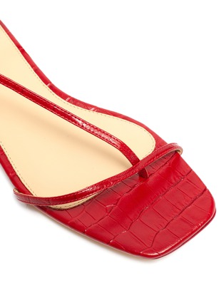 细节 - 点击放大 - STUDIO AMELIA - '1.2' strappy slingback croc embossed leather sandals