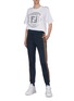 模特儿示范图 - 点击放大 - FENDI SPORT - FENDIRAMA FF LOGO混棉休闲裤