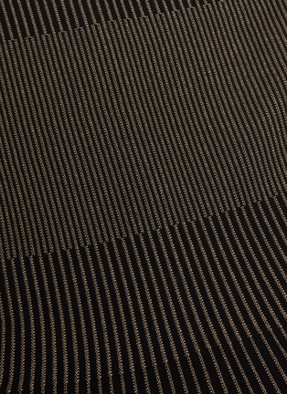 细节 - 点击放大 - OSCAR DE LA RENTA - 金属丝线条纹点缀褶裥背心连衣裙