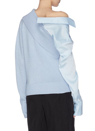 背面 - 点击放大 - HELLESSY - 拼接设计露单肩可拆式衣袖混丝及羊绒针织衫