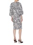 背面 - 点击放大 - ROTATE - IRINA V领泡泡袖拼色动物纹理连衣裙