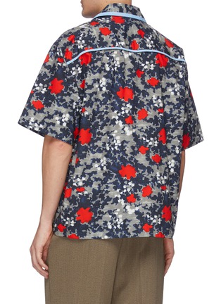 背面 - 点击放大 - MARNI - OVERSIZE拼色围边抽象花卉印花纯棉府绸衬衫