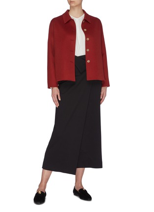 模特儿示范图 - 点击放大 - THE ROW - FRIM羊绒衬衫式夹克