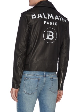 背面 - 点击放大 - BALMAIN - Perfecto品牌名称小牛皮夹克