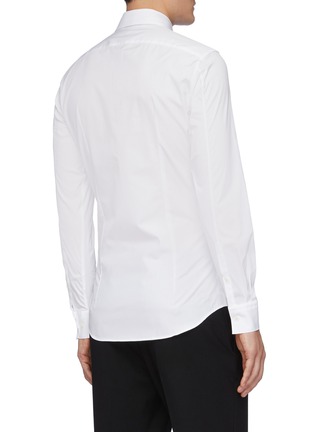 背面 - 点击放大 - NEIL BARRETT - 可拆式领带闪电图案点缀修身混棉府绸衬衫