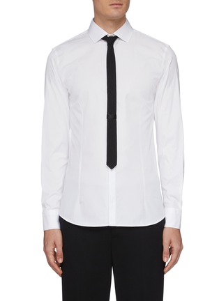 首图 - 点击放大 - NEIL BARRETT - 可拆式领带闪电图案点缀修身混棉府绸衬衫