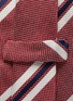 细节 - 点击放大 - STEFANOBIGI MILANO - ARNO拼色条纹丝混亚麻及棉领带