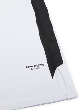 细节 - 点击放大 - ACNE STUDIOS - 倒置Logo不规则拼色条纹纯棉T恤式连衣裙