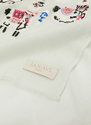 细节 - 点击放大 - JANAVI - Alpaca embroidery merino wool scarf
