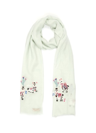 首图 - 点击放大 - JANAVI - Alpaca embroidery merino wool scarf