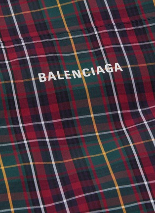  - BALENCIAGA - 拼色格纹品牌名称纯棉府绸夹克