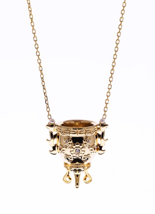 首图 - 点击放大 - GONG SHANG - 淡水珍珠宝石钻石18ct黄金永固杯造型项链