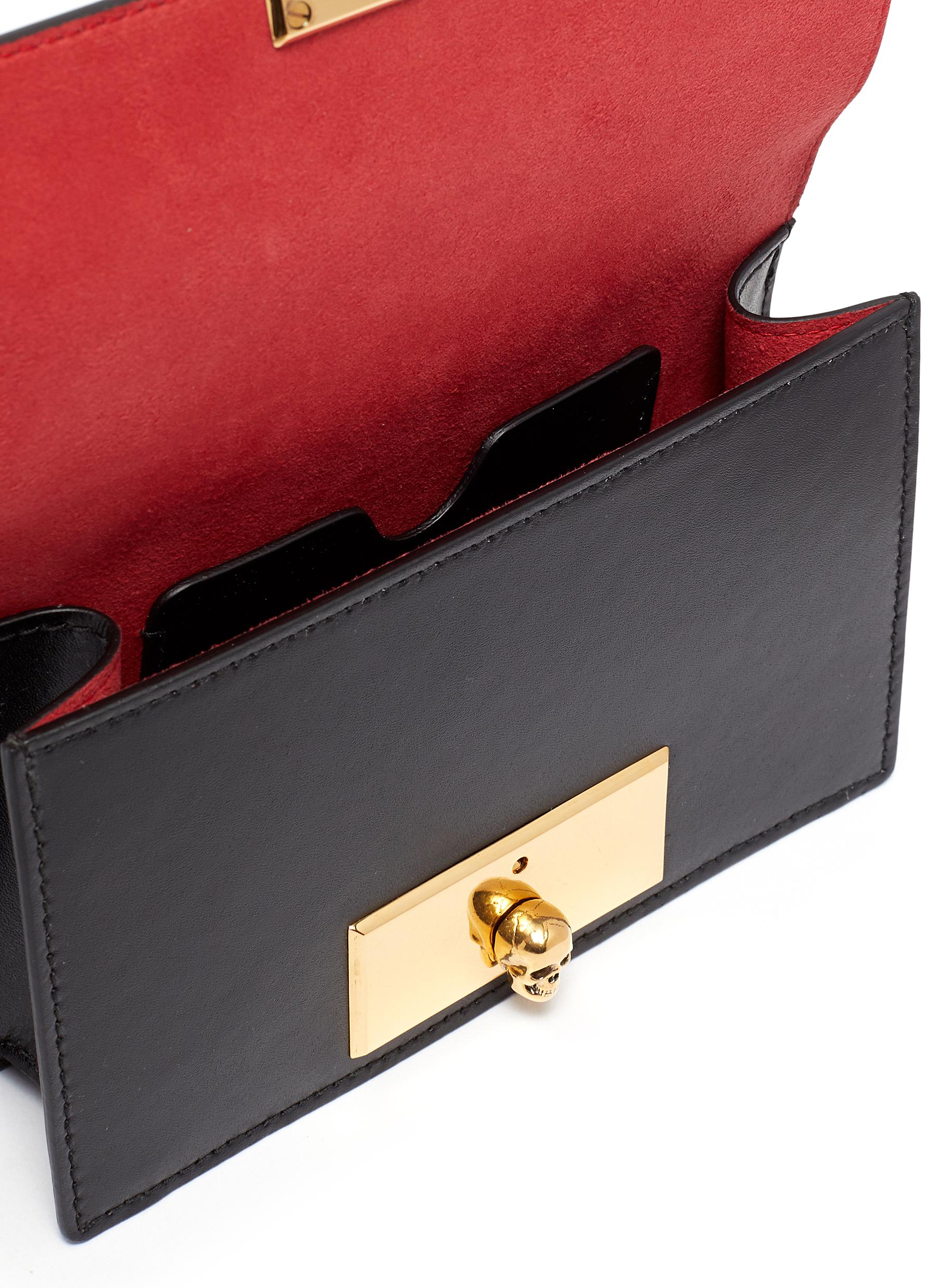 ALEXANDER MCQUEEN SKULL LOCK LEATHER CROSSBODY BAG
