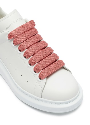 细节 - 点击放大 - ALEXANDER MCQUEEN - 闪粉拼贴厚底真皮运动鞋