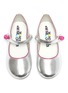模特儿示范图 - 点击放大 - WINK - Mary Jane儿童款盘扣点缀金属感真皮平底鞋