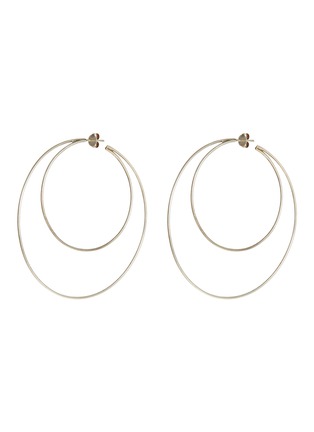 首图 - 点击放大 - LYNN BAN - 'Crescent Hoops' silver earrings