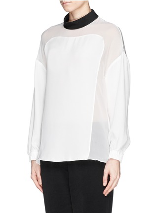 正面 - 点击放大 - 3.1 PHILLIP LIM - 透视真丝拼贴长袖上衣