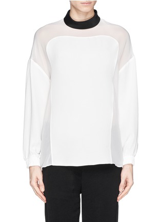 首图 - 点击放大 - 3.1 PHILLIP LIM - 透视真丝拼贴长袖上衣