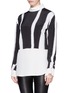 正面 -点击放大 - 3.1 PHILLIP LIM - Layered sleeve stripe print shirt