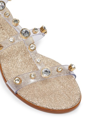 细节 - 点击放大 - SOPHIA WEBSTER - DINA仿水晶透明搭带金属感真皮凉鞋