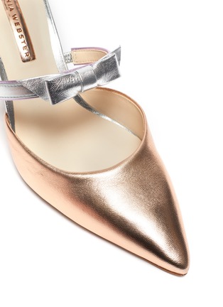 细节 - 点击放大 - SOPHIA WEBSTER - LAURELLIE拼色搭带金属感真皮高跟穆勒鞋