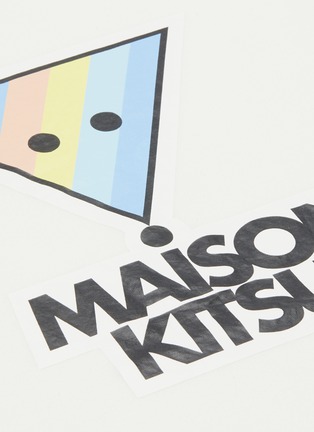  - MAISON KITSUNÉ - 品牌名称拼色条纹三角狐狸头印花纯棉T恤