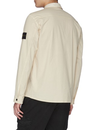 背面 - 点击放大 - STONE ISLAND - 可拆式品牌标志徽章拉链口袋拉链纯棉衬衫式夹克