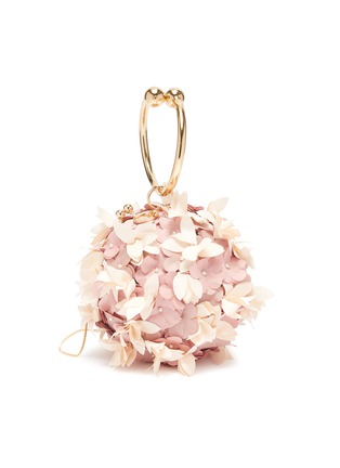 首图 - 点击放大 - ROSANTICA - EDERA人造珍珠花卉金属圆环手柄球形手提包
