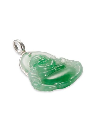 模特儿示范图 - 点击放大 - SAMUEL KUNG - 'Happy Buddha' jadeite 18k white gold pendant