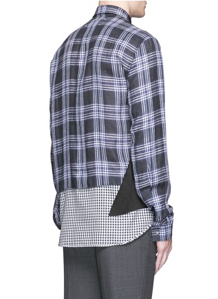 背面 - 点击放大 - MAISON MARGIELA - 大小格纹拼接亚麻衬衫
