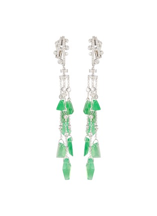 首图 - 点击放大 - SAMUEL KUNG - Diamond jade 18k white gold drop earrings