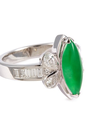 细节 - 点击放大 - SAMUEL KUNG - Diamond marquise cut jade 18k white gold ring