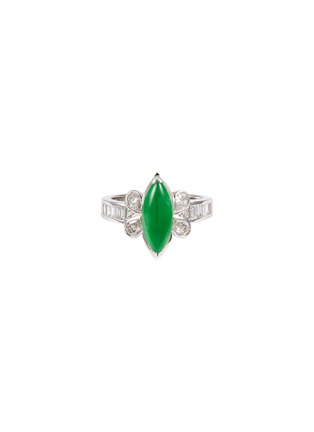 首图 - 点击放大 - SAMUEL KUNG - Diamond marquise cut jade 18k white gold ring
