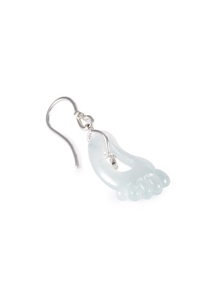 细节 - 点击放大 - SAMUEL KUNG - 'Feet' diamond jade 18k white gold earrings